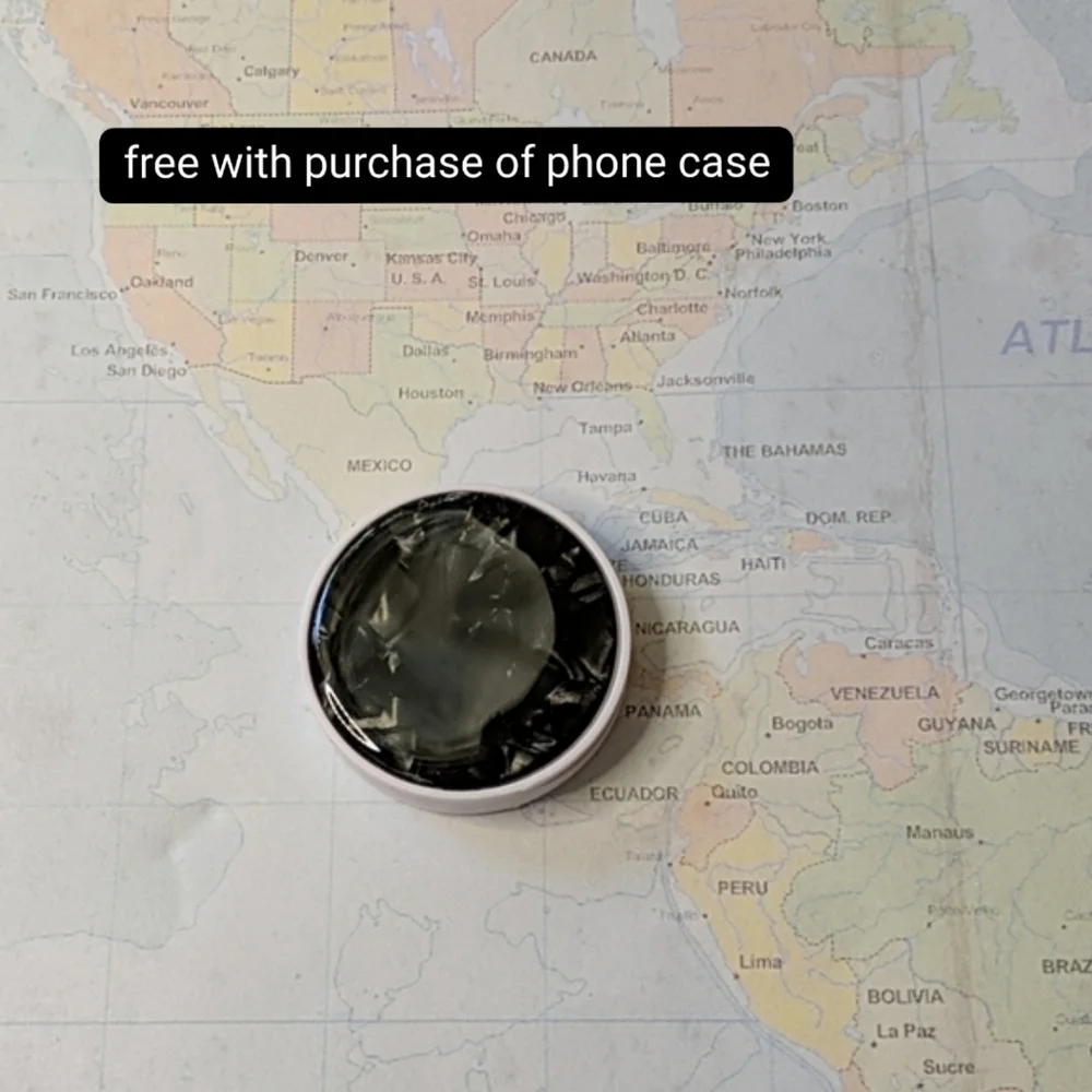 Black marble phone holder